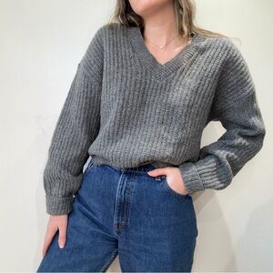 Vintage Grey Wool Boxy Sweater